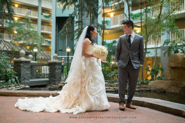 b - embassy suites wedding pittsburgh airport - first look embassy suites - indoor bridal portraits