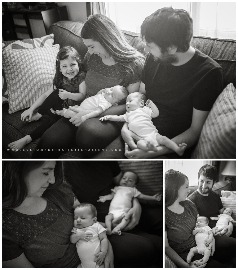 Mt Lebanon Family Photographer - Lifestyle Newborn Portraits - Pittsburgh Documentary Photography - Twin Newborn Session Pictures Photos 2